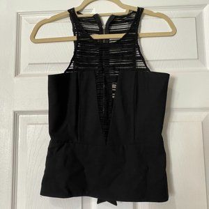 black peplum lace top
